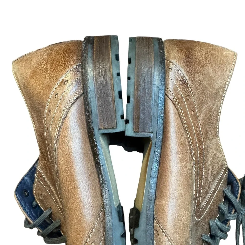 Steve Madden Higgdens Shoes Mens Size 13 Brown Leather Wingtip‎ Oxford Dress